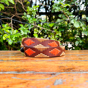 Camel Saffron Vintage Waxy Leather Belt Youth Polo con latón macizo para hebilla Casual Quality Leather Heavy Weight - Product Image 2