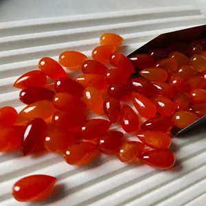 100% Natural Carnelian Gemstone Smooth Undrilled Teardrops Pairs Natural Carnelian Teardrop Loose Gemstone Pair For Top Jewelry