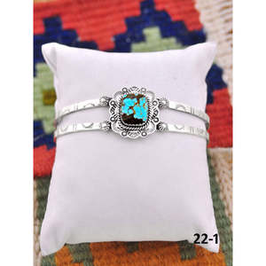 Southwest Handmade No.8 Fashion <b>Cuff</b> <b>Bracelet</b> Turquoise & Sterling <b>Silver</b> Elegant & Stylish - Product Image 3