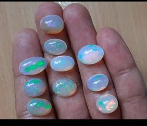 Piedra preciosa de cabujón de forma ovalada de ópalo etíope Natural para joyería de boda Tamaño de 6x8mm a 16x21mm Gemas de mossanita - Product Image 4