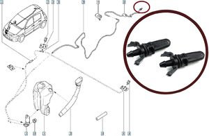 Boquilla de chorro de arandela 2Ps trasera para compatible con Renault Megane2 Clio3 Scenic Twingo Captur Sandero Lodgy Dokker OEM 8200107563 - Product Image 3