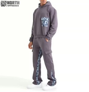 Meilleure quantité en gros hiver à capuche uni hommes plaine teint respirant 100% coton sur mesure solide survêtement bas prix - Product Image 1