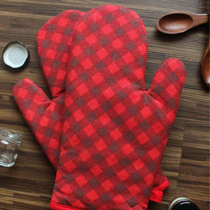 Extra Long Durable Cotton Double <b>Oven</b> Mitts for Maximum Heat Protection Custom Branding Available - Product Image 1