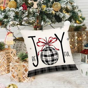 18*18 inç noel siyah ekose keten yastık dekoratif yastık kılıfları yastık oturma odası için - Product Image 4