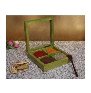 Boîte à épices 8 compartiments en métal massif Fabricant Grossiste boîte masala et chambres à épices divisées - Product Image 2