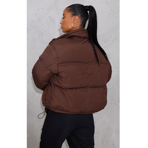 Manteau d'hiver matelassé surdimensionné pour femme avec logo personnalisé, nouveau, rembourrage gonflé, imperméable, tricoté avec fermeture éclair - Product Image 6