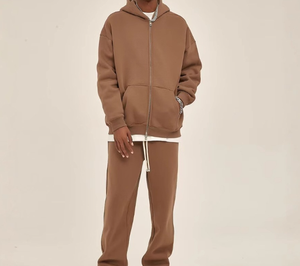 Ensemble de sweats à capuche amples tendance pour homme, style streetwear hivernal, hip-hop américain, décontracté, 100% coton molletonné, séchage rapide, couleur unie - Product Image 3