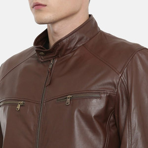 Chaqueta de Cuero de Moda en Color Atractivo, Atuendo Moderno, Chaqueta de Cuero para Motociclista para Hombre, Venta Directa de Fábrica - Product Image 6