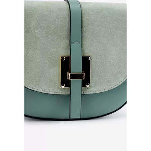 Bolso cruzado estructurado en gamuza auténtica y cuero Dollar - Hecho en Italia - 25373 - Product Image 5