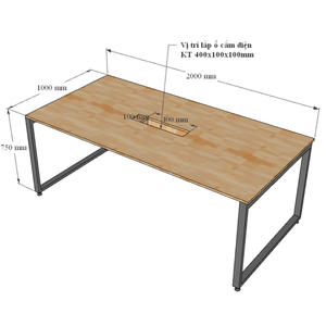 โต๊ะประชุมทรงสี่เหลี่ยมมินิมอล 100x200 ซม. ขาเหล็ก ต้องประกอบเอง HBRT009 - Product Image 4