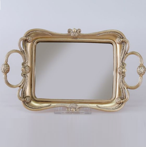 Plateau à miroir décoratif en métal couleur argent Plateau décoratif en acier moderne pour restaurant et salle à manger de mariage de Noël - Product Image 5