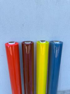 Rouleau de film PVC transparent coloré |   Feuille de vinyle plastique translucide haute brillance pour sacs |   Rouleau de PVC teinté doublement poli - Product Image 4