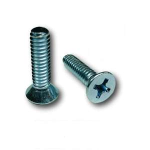 #10-32X1 Phillips Tête Plate Filetage Fin Pouce Vis Machine Plaqué Argent Fraisée Grade 5 Acier M2 M2.5 M3.5 - Product Image 1