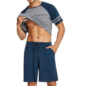 Ensemble short et t-shirt de sport grande taille pour homme, personnalisable avec logo, 100 % coton, coupe oversize, idéal pour l'été - Product Image 3