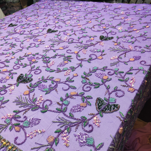 Tissu en filet brodé à la main de dernière génération, tissu perlé de luxe pour robe de soirée, robe de mariée, vêtements de fête pour femmes - Product Image 2