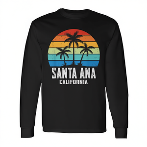 Maglietta a Maniche Lunghe Santa Ana California, Girocollo Unisex per Adulti, Abbigliamento Promozionale - Product Image 3