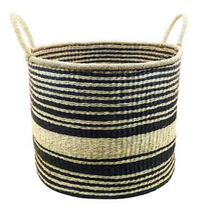 New Seagrass Laundry <b>Basket</b> <b>With</b> Inner Liner <b>Lidded</b> Seagrass Hamper Natural Eco-Friendly Container Storage <b>Basket</b> in Bangladesh - Product Image 3