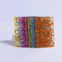 Feuille acrylique personnalisée avec confettis et paillettes, panneau PMMA incrusté de flocons colorés pour porte-clés, présentoirs et produits de fabrication artisanale