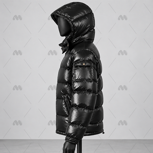 Doudoune brillante pour homme, légère, parka d'hiver à capuche zippée, manteau matelassé pour le ski et les loisirs - Product Image 2