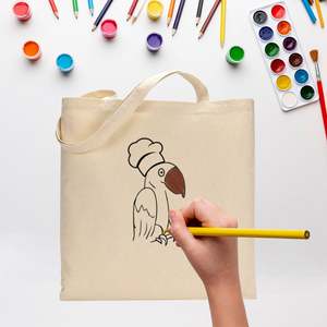 Sac fourre-tout Basic Level Black Parrot résistant à l'eau, design tendance pour enfants, idéal pour les aventures d'été et d'automne de coloriage et de peinture - Product Image 3