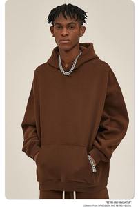 Survêtement d'hiver à capuche grande taille délavé à l'acide solide 100% coton léger impression de logo personnalisé Service OEM - Product Image 3
