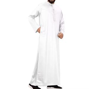 Thobe islamique pour homme, Jubbah à capuche, robe de prière, style arabe saoudien, coton/polyester/laine, décontracté quotidien, formel, quatre saisons - Product Image 5