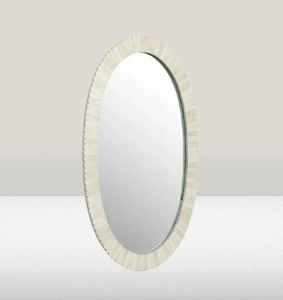 Espejo de pared vintage con patrones florales de incrustaciones de hueso, acentos de resina, marco de madera maciza y paneles de MDF duraderos - Product Image 5