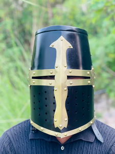 Casco de Armadura Metálica de Acero de Marca Privada para Jugadores de Larp que Garantiza un Ajuste Cómodo y una Protección Duradera - Product Image 6