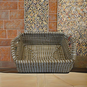 ตะกร้าเก็บของทรงสี่เหลี่ยมผืนผ้าจากหญ้าทะเล ขนาดกลาง  เป็นมิตรกับสิ่งแวดล้อม หรูหรา ใช้ได้หลากหลาย - Product Image 6