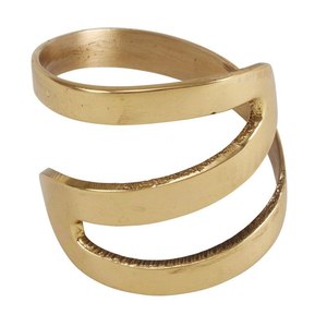 Rond de serviette fabriqué à la main en aluminium métal forme Unique plaqué or pour la maison de luxe fête de mariage et décoration de Table rond de serviette - Product Image 2