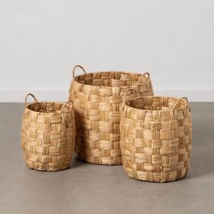 Paniers de luxe en jacinthe d'eau avec poignées, paniers de rangement pour la maison, paniers tressés à la main - Product Image 1