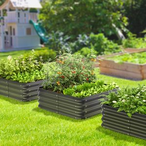 Nhà Máy Giá vuông Kim Loại Lớn lên giường vườn cho rau hoa trồng dài gốc trồng hộp công suất lớn OEM ODM - Product Image 5