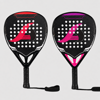 Raquette de padel en fibre de carbone JAS 3K Pro, noyau EVA 22 mm, 360 g, forme hybride, surface brillante, rouge et violet, professionnelle, OEM, portable