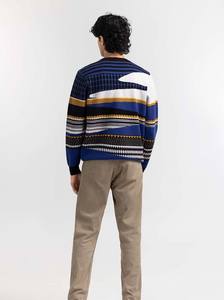 Nouveau 100% laine respirant hommes chandails hiver pull ample couleur unie col rond manches longues personnalisé chandails tricotés pour hommes - Product Image 5