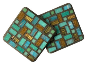 Posavasos de mosaico de diseño antiguo, Forma cuadrada con mesa multicolor, posavasos decorativo a precio asequible - Product Image 2