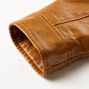 Stylish Men's Genuine <b>Leather</b> <b>Jacket</b> with <b>Long</b> Sleeve Latest Design High Quality Best Popular Style New Condition - Product Image 4