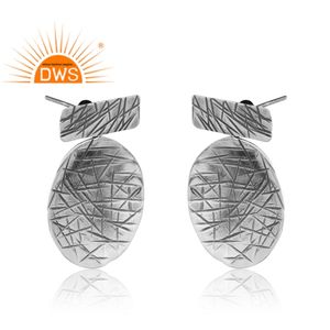 Pendiente de plata oxidada 925 de mejor diseño para mujer, joyería de diseño personalizado para mujer, regalo para ella - Product Image 3