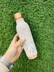 Pure Copper Water Bottle Handcrafted Durable Copper <b>Flask</b> for Hydration Health Benefits Eco Friendly and Stylish Drinkware - Product Image 4