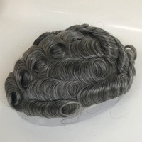 Prothèse capillaire réaliste pour homme, gris, brun clair, 40 65 80, en cheveux naturels, système de remplacement capillaire pour homme