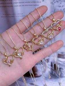 Collana Cuore per Mamma all'Ingrosso, Placcata in Oro 18k con Pendente d'Amore in Zirconia Cubica, Gioiello Delicato per Regalo alla Festa della Mamma - Product Image 3