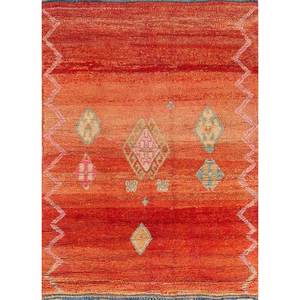 Tapis en laine noués à la main Nuray, motif géométrique rouge et orange, pour salon, couloir, 9x12 rectangulaire, tapis Jaipur US-Pae-4562 - Product Image 1