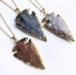 ที่มีคุณภาพที่ดีที่สุดร้อนขายธรรมชาติควอตซ์คริสตัลหัวลูกศรควอตซ์คริสตัลหัวลูกศรจี้ทองหัวลูกศรจี้ของขวัญ - Product Image 2