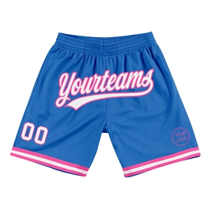 Industrie Direct Engro Sportswear Basketball <b>Shorts</b> Custom Blue <b>White</b>-Pink Authentic Throwback Basketball <b>Shorts</b> - Product Image 1