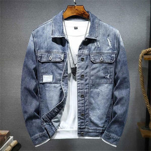 Fournisseurs de vestes en jean de couleur bleue personnalisées pour hommes à la mode Denim Veste en jean en coton à laver pour hommes Veste en jean pour homme - Product Image 2