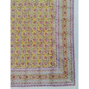 Hand Block Printed 100% Cotton King Size Double Bedsheet with Pillow Cover Floral Pattern <b>Comforter</b> <b>Set</b> 3-Piece <b>Set</b> for Home Use - Product Image 2