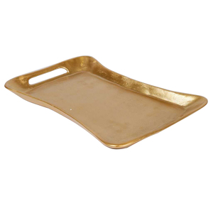New Arrival Looking Round Shape for Home Hotel Dinnerware Food Serving Dish Trays Gold Plated Finishing Metal Serving Tray - Product Image 3