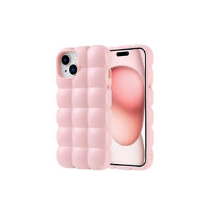 Funda Protectora de Silicona Rosa Brillante de Lujo Netzy para iPhone 15, Carcasa Trasera Flexible a Prueba de Golpes, Estilo Líquido, Modelo 11pro - Product Image 1