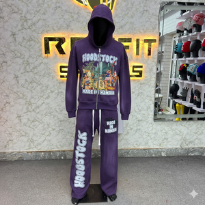 Conjunto Deportivo con Capucha, Verde Menta, Estampado de Dibujos Animados, Pantalones con Cierre Completo, Unisex, Ropa Casual de Verano, Diseño Hecho en Hawái - Product Image 6