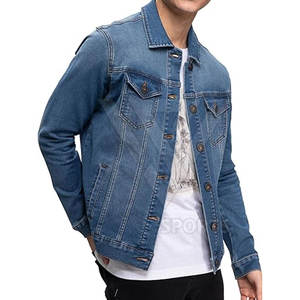 Veste en jean légère pour hommes en vente en ligne avec tissu de haute qualité Service OEM sont disponibles Vestes pour hommes - Product Image 2