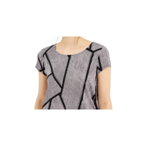 T-shirt Donna Alfani a Righe Rosa/Nere Stampata, Top Corto in Maglia Traspirante, Taglia Unica Vestibilità Aderente, Disponibile anche Taglia XS - Product Image 2